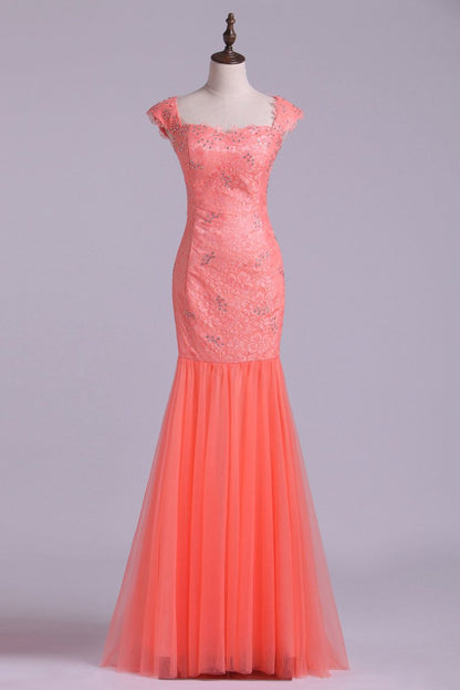 2024 Off The Shoulder Prom Dresses Mermaid Floor Length With Beading