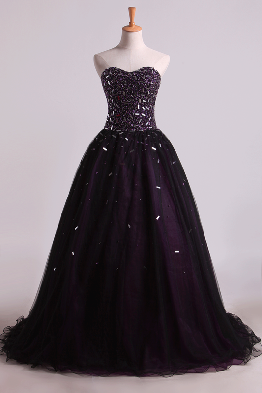 Quinceanera Dresses Ball Gown Sweetheart Floor Length With Beading And Rhinestone