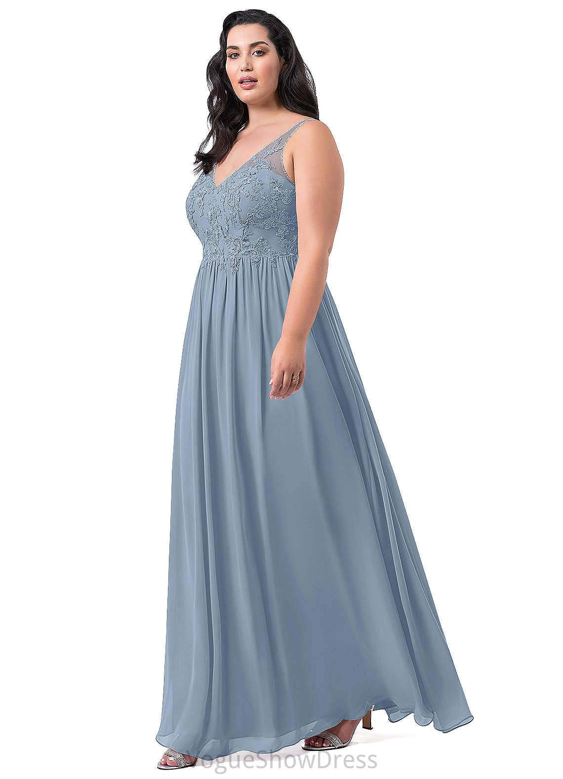 Zoey Spaghetti Staps A-Line/Princess Floor Length Sleeveless Natural Waist Bridesmaid Dresses