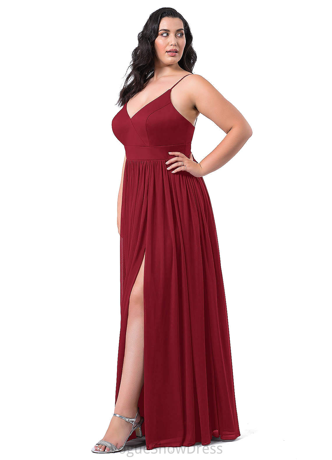 Sue Sleeveless Spaghetti Staps Floor Length Empire Waist A-Line/Princess Bridesmaid Dresses