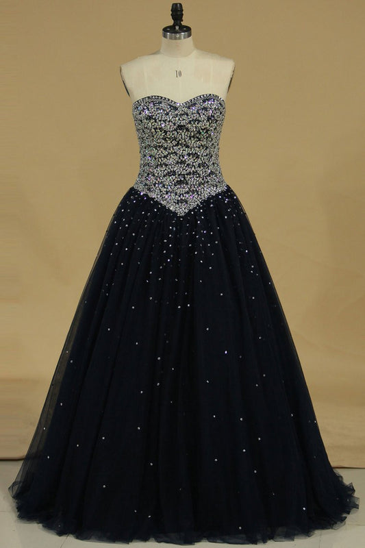 New Arrival Sweetheart Beaded Bodice Ball Gown Tulle Quinceanera Dresses