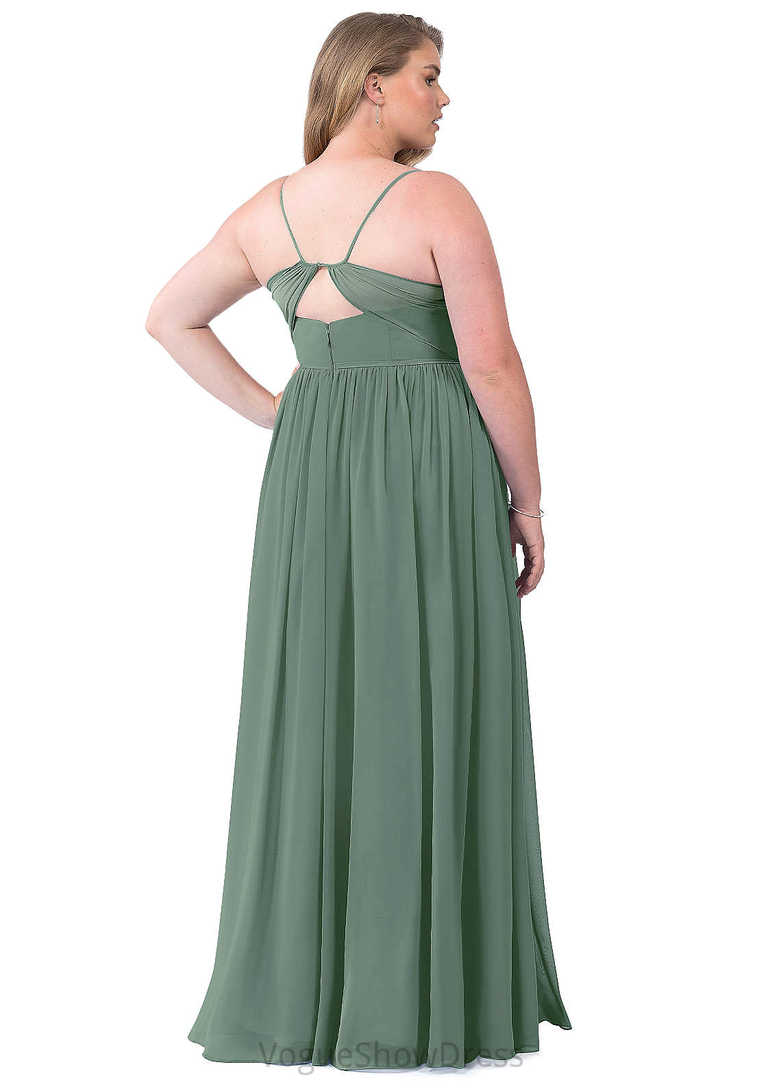 Yazmin Natural Waist Sleeveless A-Line/Princess Halter Floor Length Bridesmaid Dresses