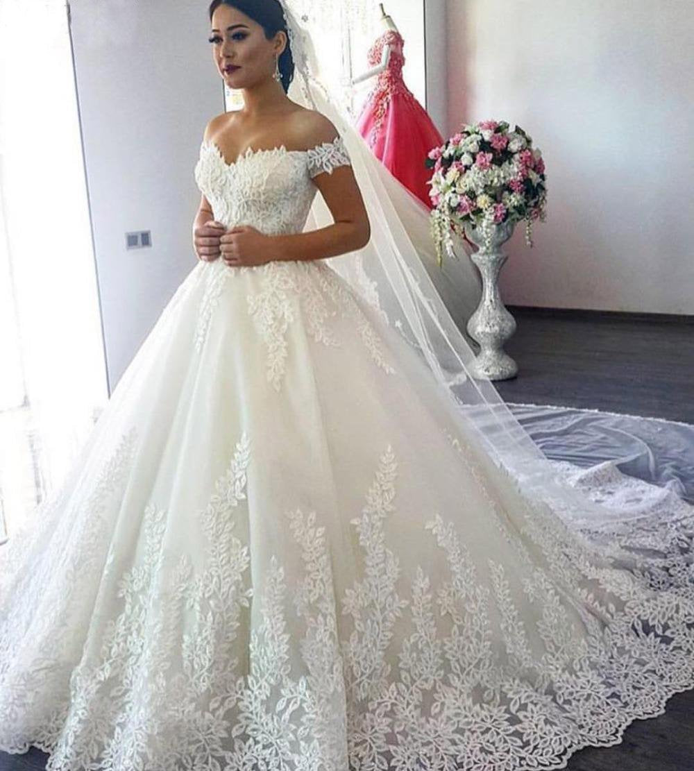 Ball Gown Off the Shoulder Sweetheart Wedding Dresses with Lace up, Wedding Gowns SRS15561