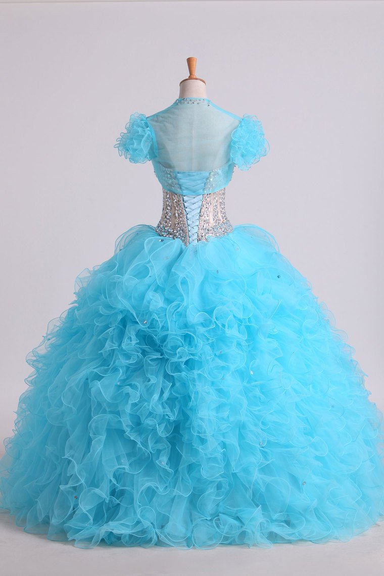 Beaded Bodice Sweetheart Balll Gown Quinceanera Dresses Floor Length