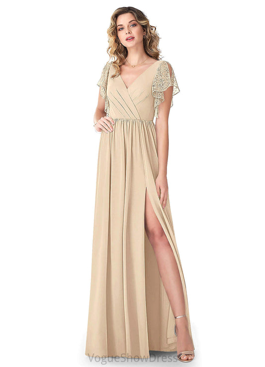 Taniya Natural Waist Sleeveless A-Line/Princess Floor Length One Shoulder Bridesmaid Dresses