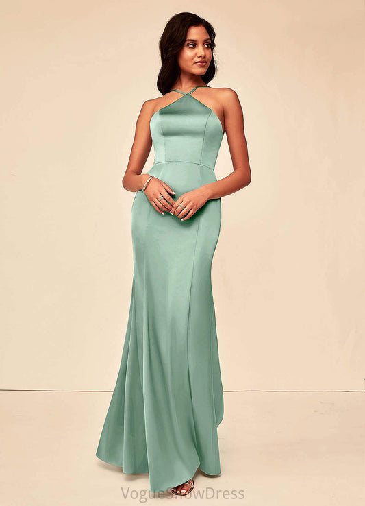 Yvonne Floor Length Natural Waist A-Line/Princess Sleeveless V-Neck Bridesmaid Dresses