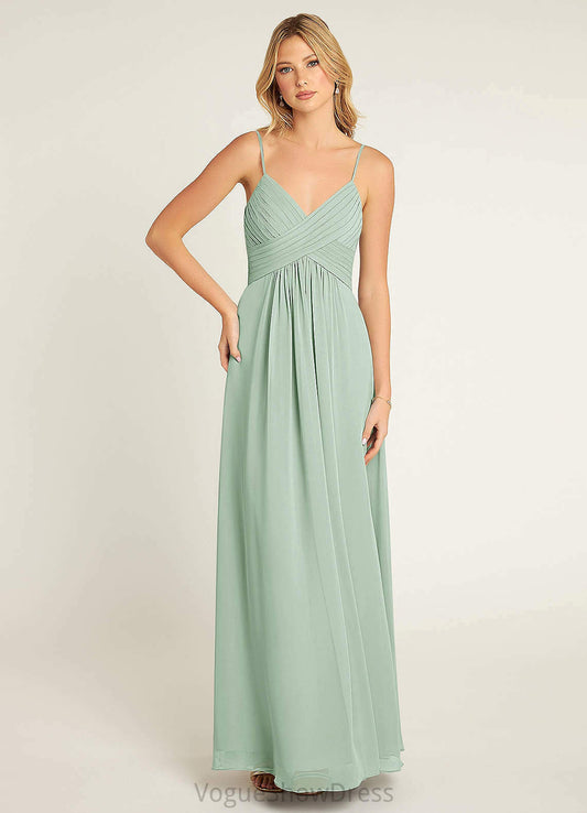 Charlee Trumpet/Mermaid Sleeveless V-Neck Spandex Floor Length Natural Waist Bridesmaid Dresses