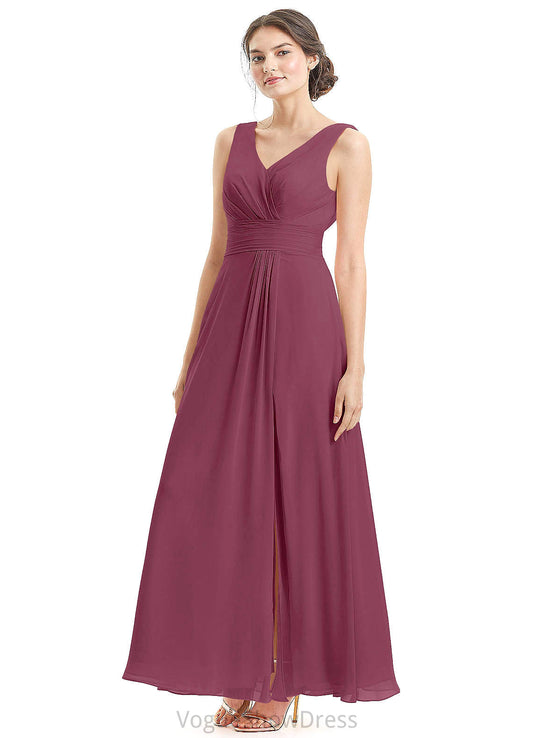 Nathalia Trumpet/Mermaid Sleeveless Scoop Floor Length Natural Waist Bridesmaid Dresses