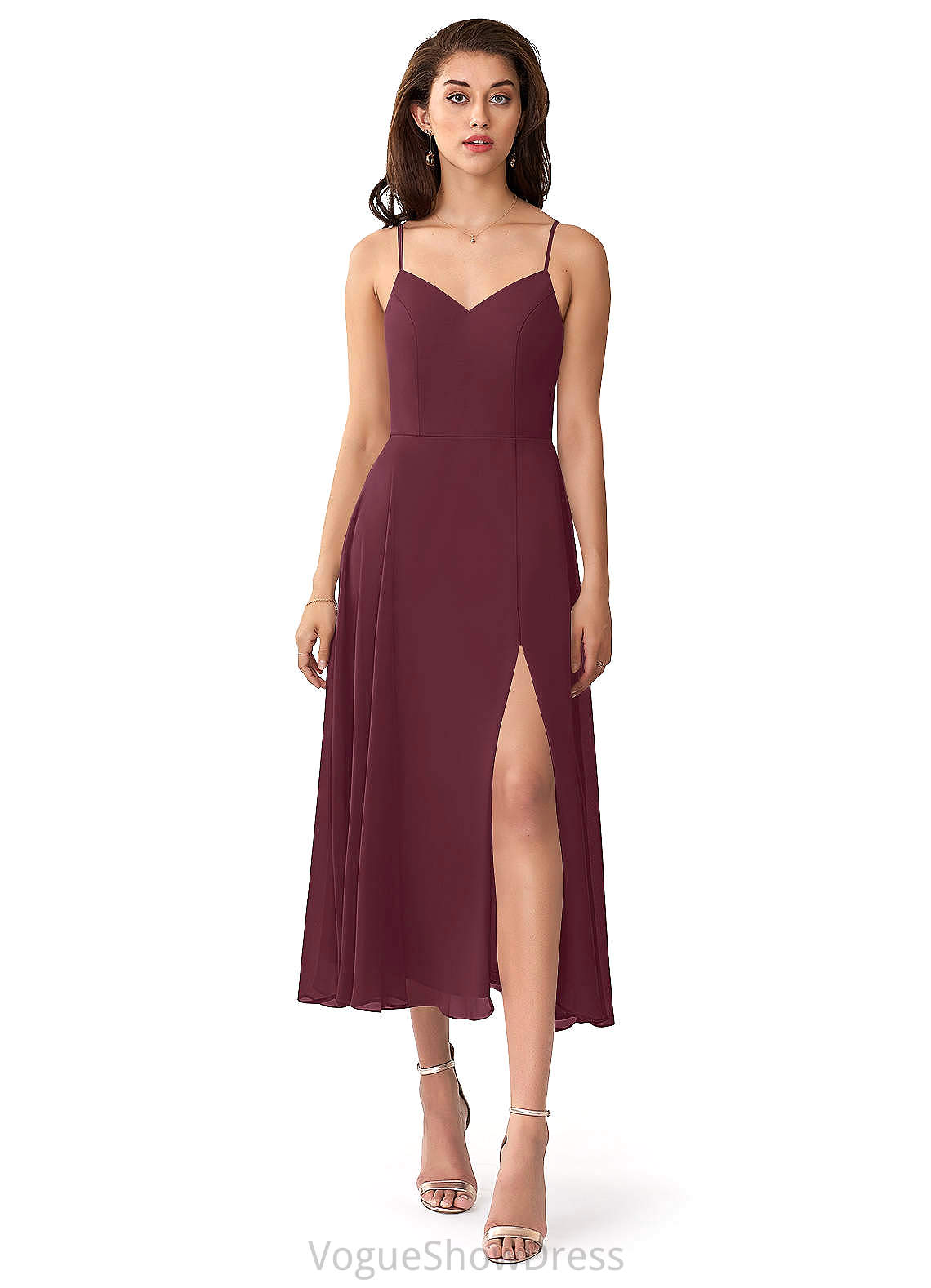 Sloane Floor Length A-Line/Princess Sleeveless Empire Waist Spaghetti Staps Bridesmaid Dresses