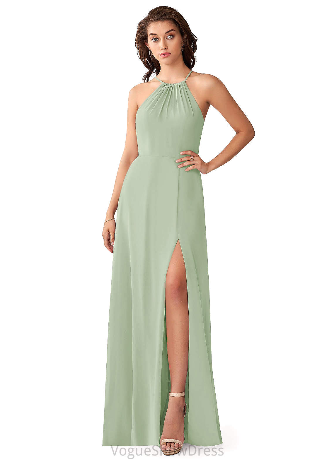 Stephany A-Line/Princess Floor Length Spaghetti Staps Sleeveless Natural Waist Bridesmaid Dresses