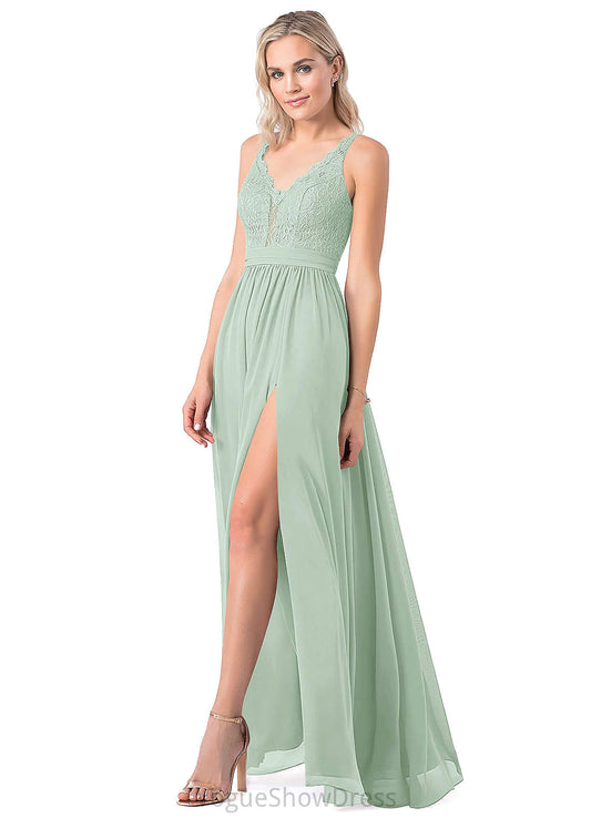 Stacy Straps Floor Length A-Line/Princess Natural Waist Sleeveless Bridesmaid Dresses