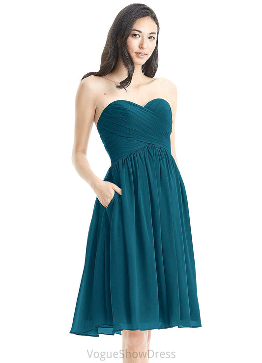 Vivien A-Line/Princess Spaghetti Staps Sleeveless Natural Waist Floor Length Bridesmaid Dresses