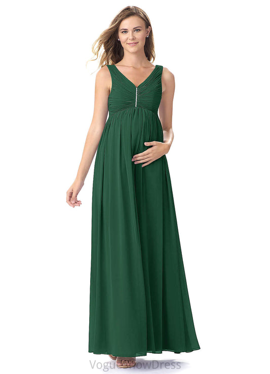 Tatum V-Neck Floor Length Sleeveless A-Line/Princess Natural Waist Bridesmaid Dresses