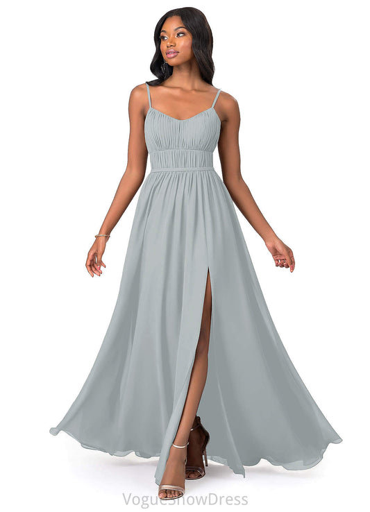 Zoe A-Line/Princess Natural Waist Sleeveless Spaghetti Staps Floor Length Bridesmaid Dresses