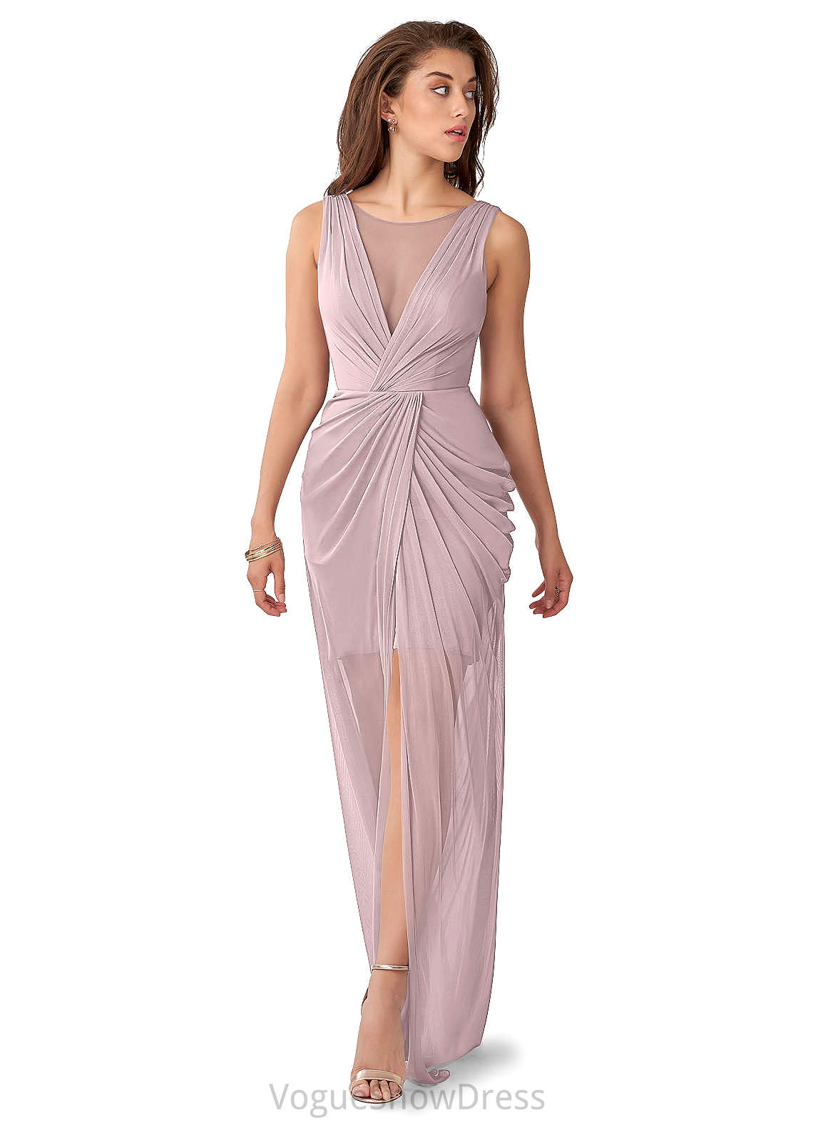 Taliyah Scoop Floor Length Sleeveless A-Line/Princess Natural Waist Bridesmaid Dresses