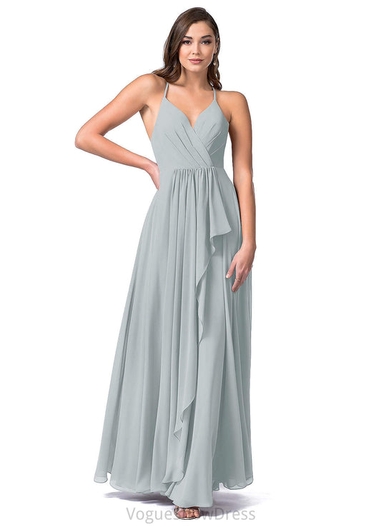 Tiara Sleeveless Empire Waist A-Line/Princess Spaghetti Staps Floor Length Bridesmaid Dresses