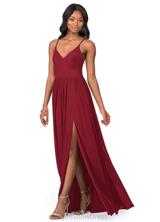 Sue Sleeveless Spaghetti Staps Floor Length Empire Waist A-Line/Princess Bridesmaid Dresses