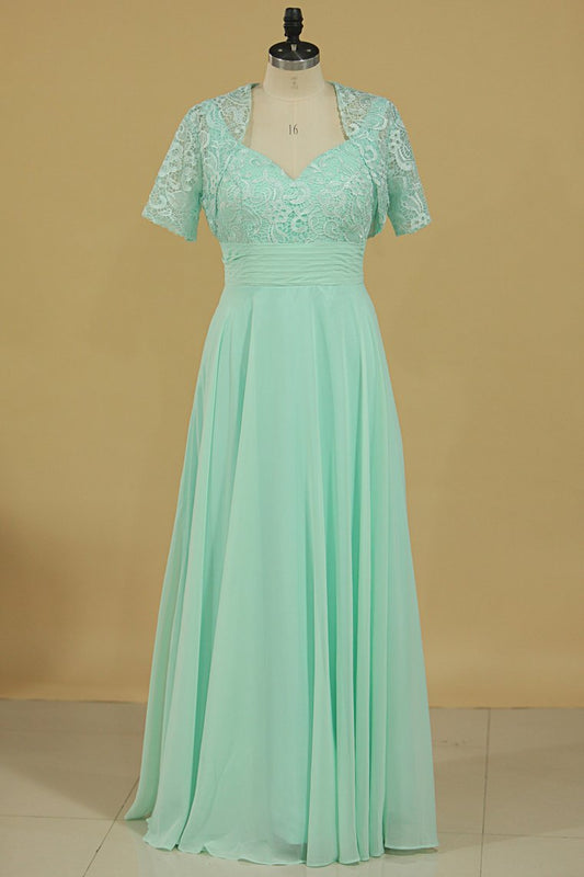 New Arrival Mother Of The Bride Dresses A Line Straps Chiffon & Lace With Jacket