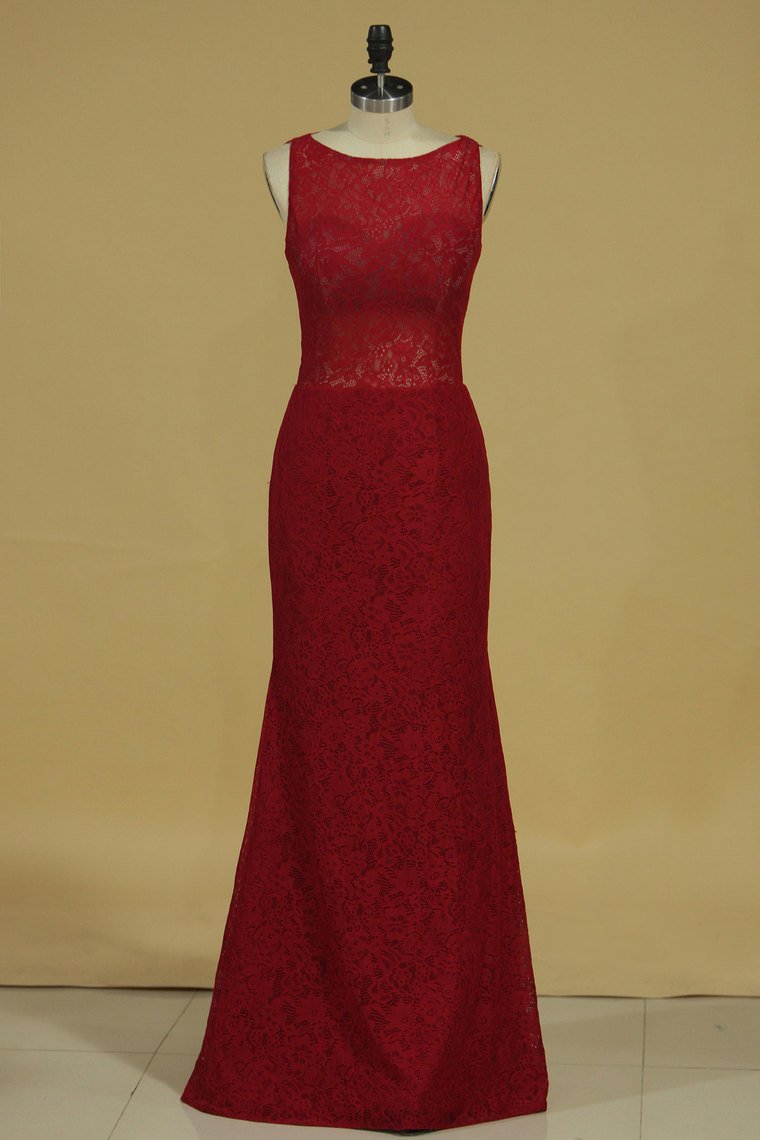 2024 Scoop Evening Dresses Lace Floor Length Mermaid