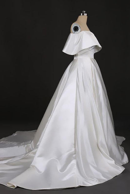 Stunning Off the Shoulder Strapless Ball Gown Long Wedding Dresses, Wedding Gowns SRS15440