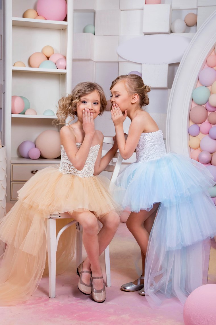 Sweetheart A Line Flower Girl Dresses Tulle & Lace Asymmetrical