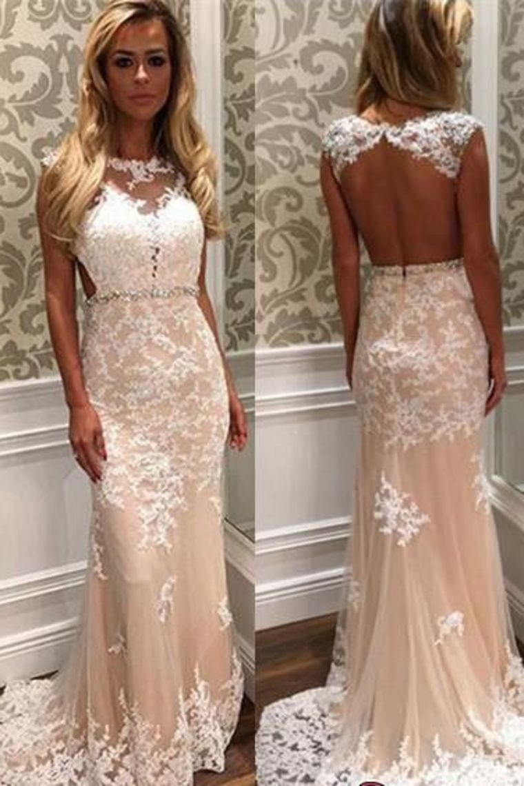 2024 New Arrival Wedding Dresses Sheath Scoop Neck Open Back