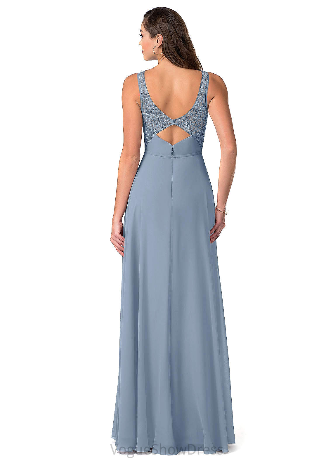 Tracy Sleeveless Floor Length Spaghetti Staps A-Line/Princess Natural Waist Bridesmaid Dresses