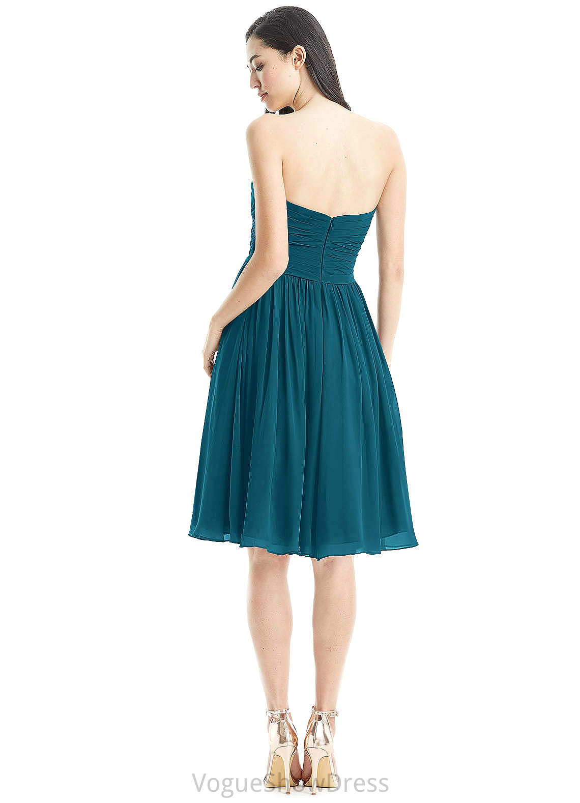 Vivien A-Line/Princess Spaghetti Staps Sleeveless Natural Waist Floor Length Bridesmaid Dresses