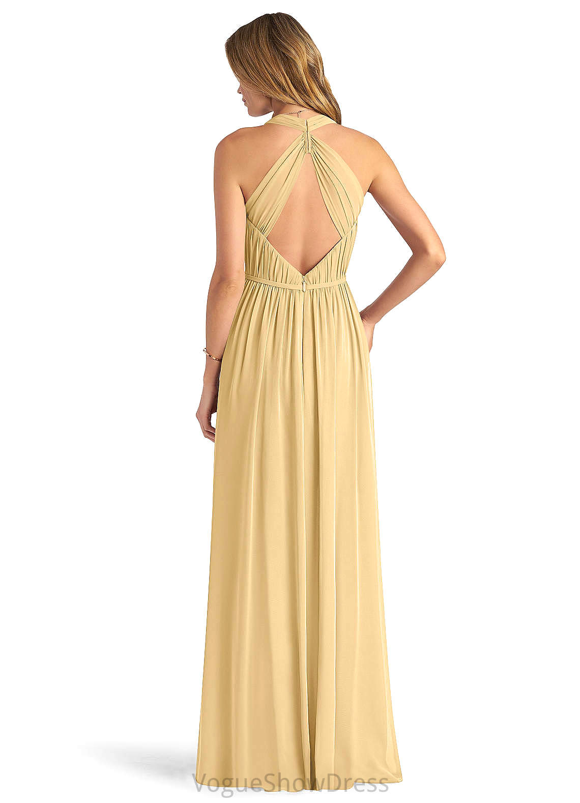 Tina Floor Length Natural Waist Sleeveless Spaghetti Staps A-Line/Princess Bridesmaid Dresses