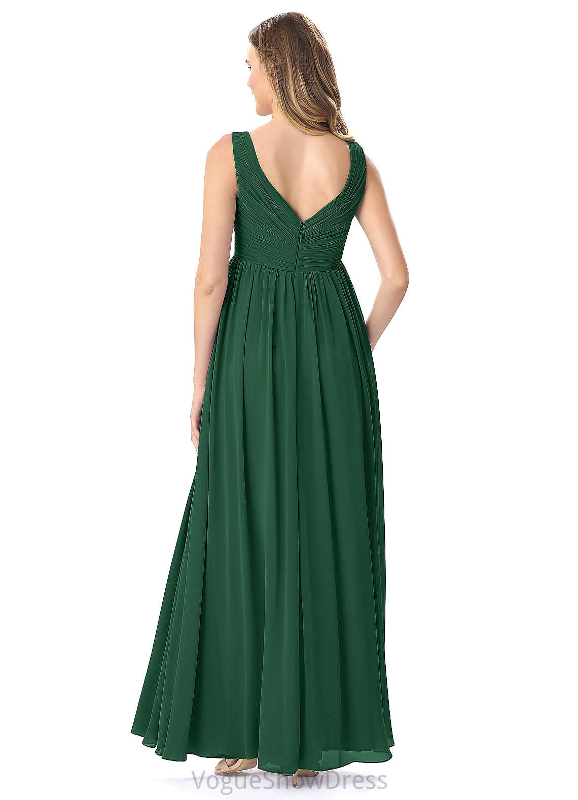 Tatum V-Neck Floor Length Sleeveless A-Line/Princess Natural Waist Bridesmaid Dresses