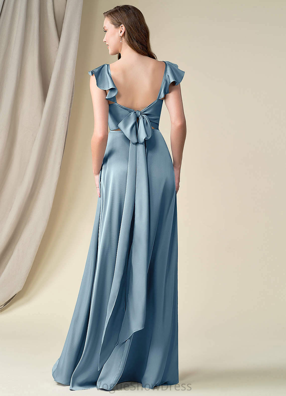 Zoie A-Line/Princess Floor Length Sleeveless Natural Waist Straps Bridesmaid Dresses