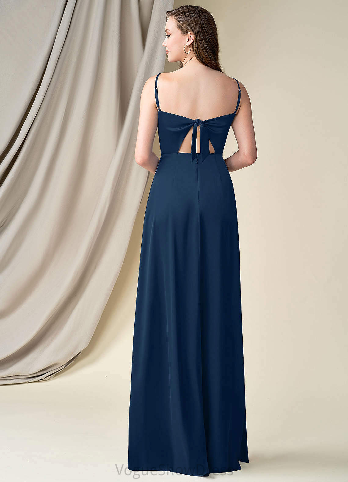 Tara Natural Waist A-Line/Princess V-Neck Sleeveless Floor Length Bridesmaid Dresses