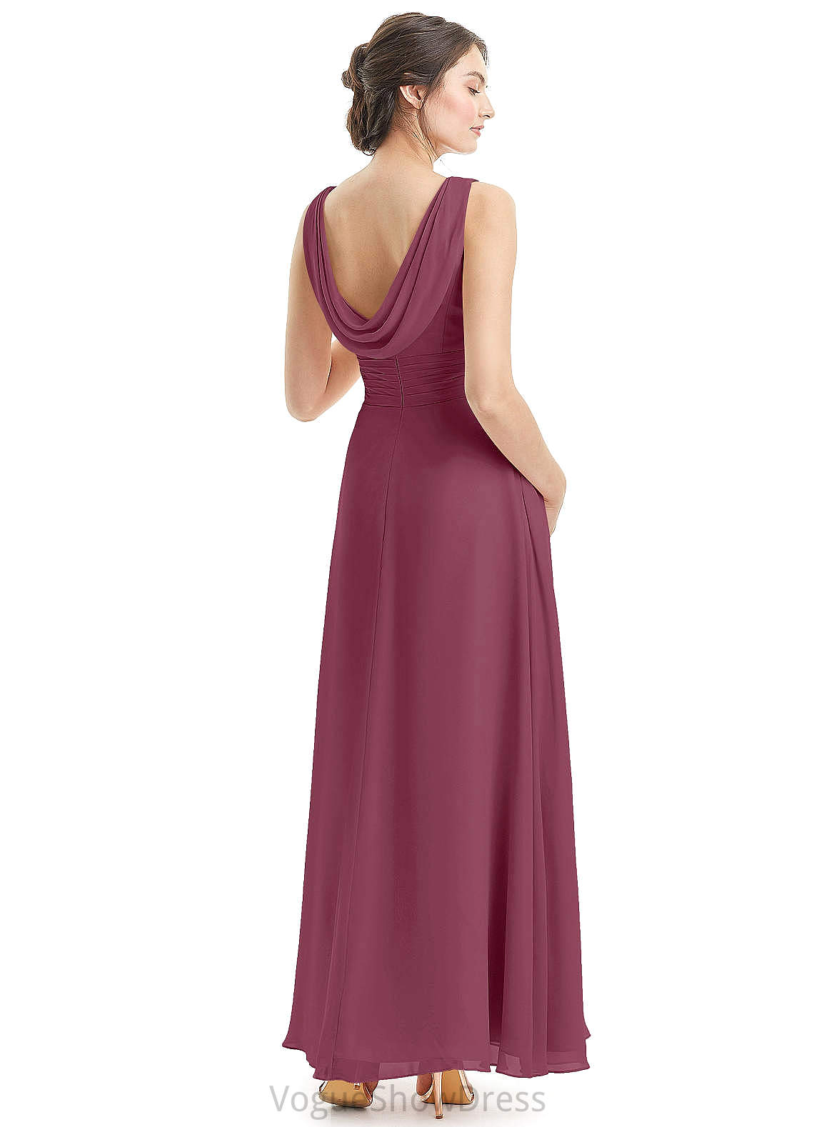 Nathalia Trumpet/Mermaid Sleeveless Scoop Floor Length Natural Waist Bridesmaid Dresses