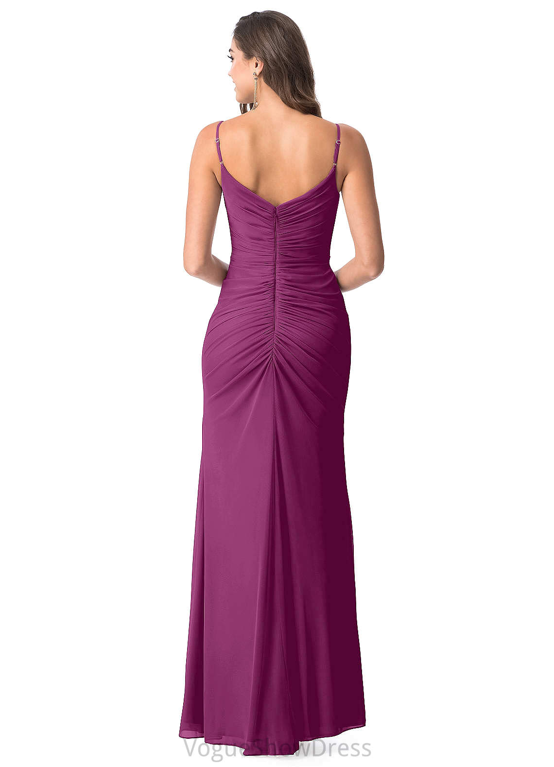 Stephanie Sleeveless V-Neck A-Line/Princess Natural Waist Floor Length Bridesmaid Dresses