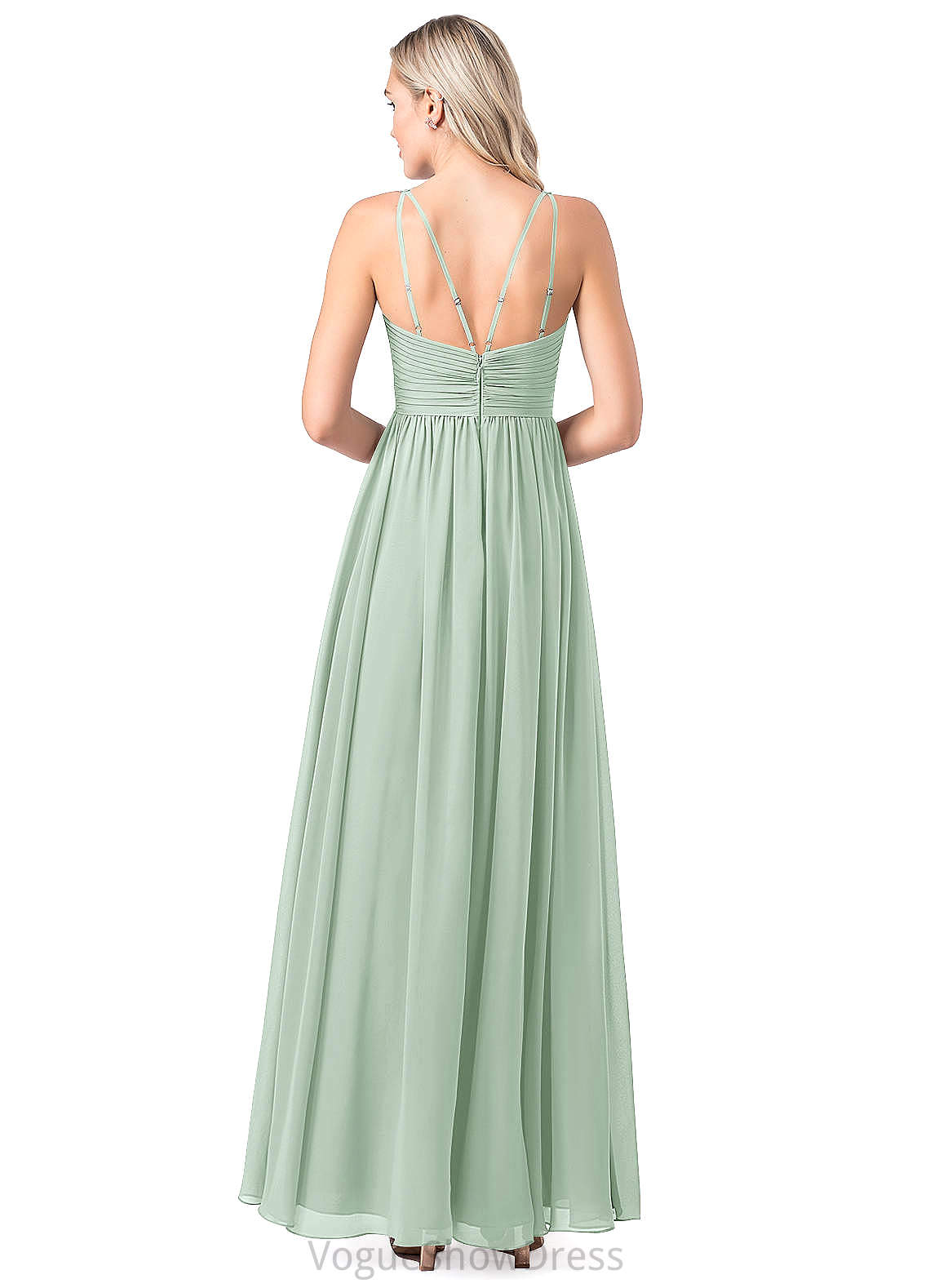 Stacy Straps Floor Length A-Line/Princess Natural Waist Sleeveless Bridesmaid Dresses