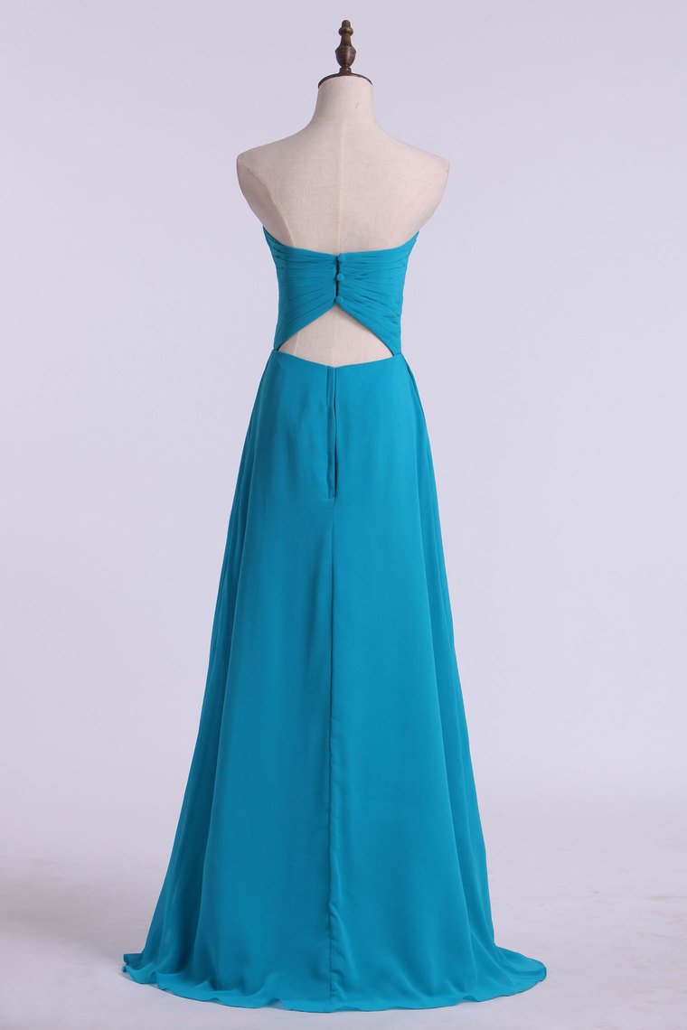 Sweetheart Chiffon Bridesmaid Dresses A-Line With Slit