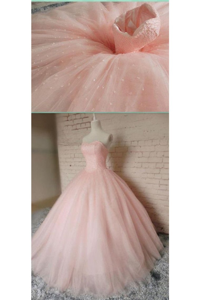 Tulle Sweetheart Ball Gown Quinceanera Dresses Beaded Bodice