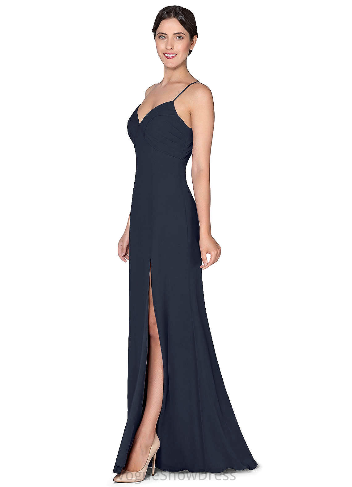 Sophronia Floor Length A-Line/Princess Spaghetti Staps Natural Waist Sleeveless Bridesmaid Dresses