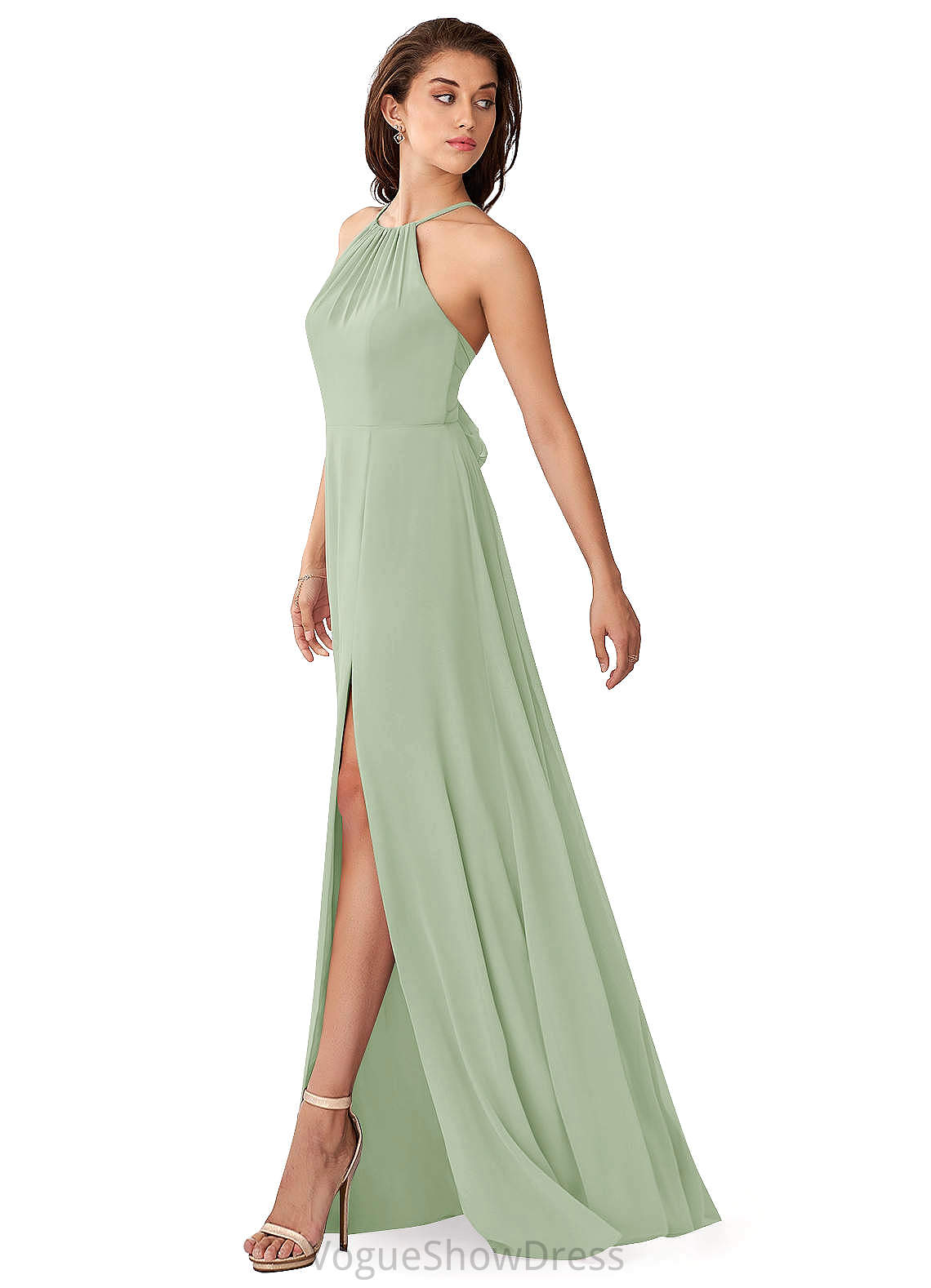 Stephany A-Line/Princess Floor Length Spaghetti Staps Sleeveless Natural Waist Bridesmaid Dresses