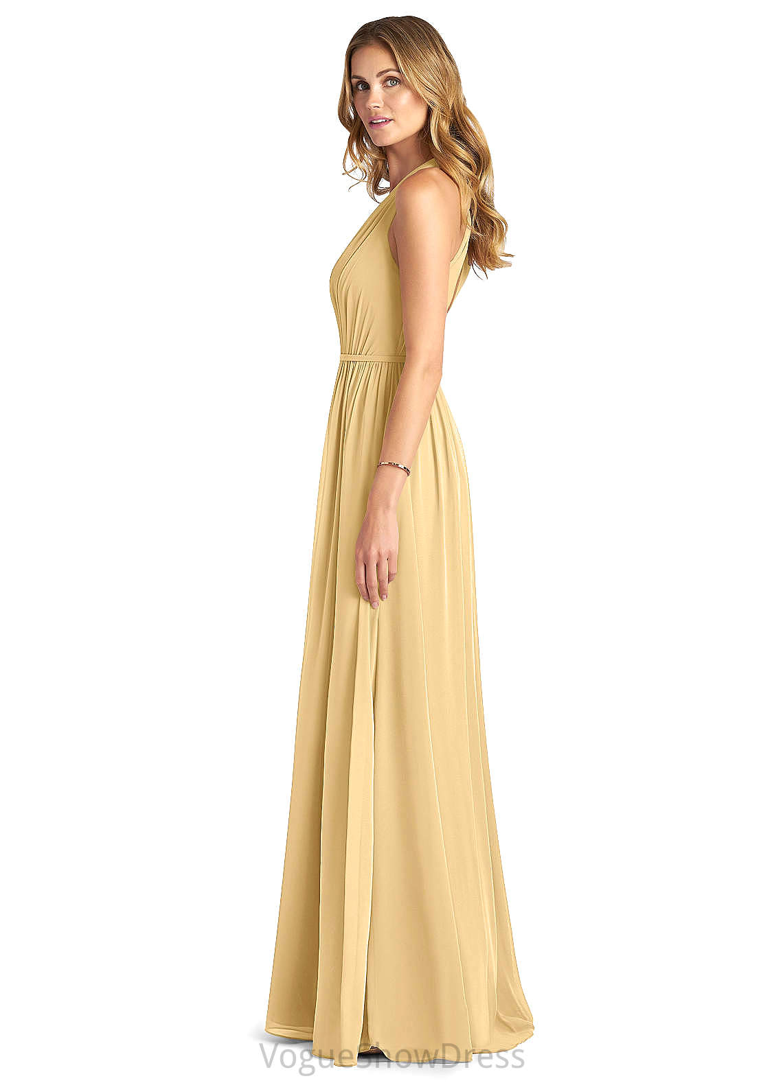 Tina Floor Length Natural Waist Sleeveless Spaghetti Staps A-Line/Princess Bridesmaid Dresses