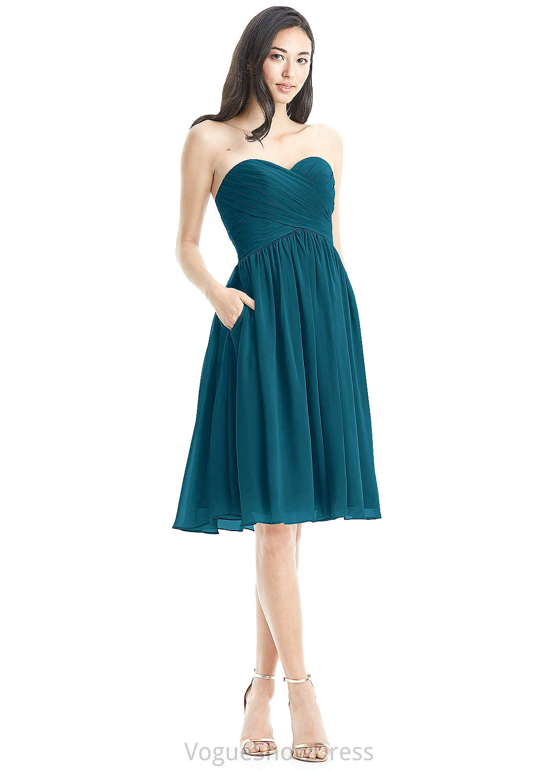 Vivien A-Line/Princess Spaghetti Staps Sleeveless Natural Waist Floor Length Bridesmaid Dresses