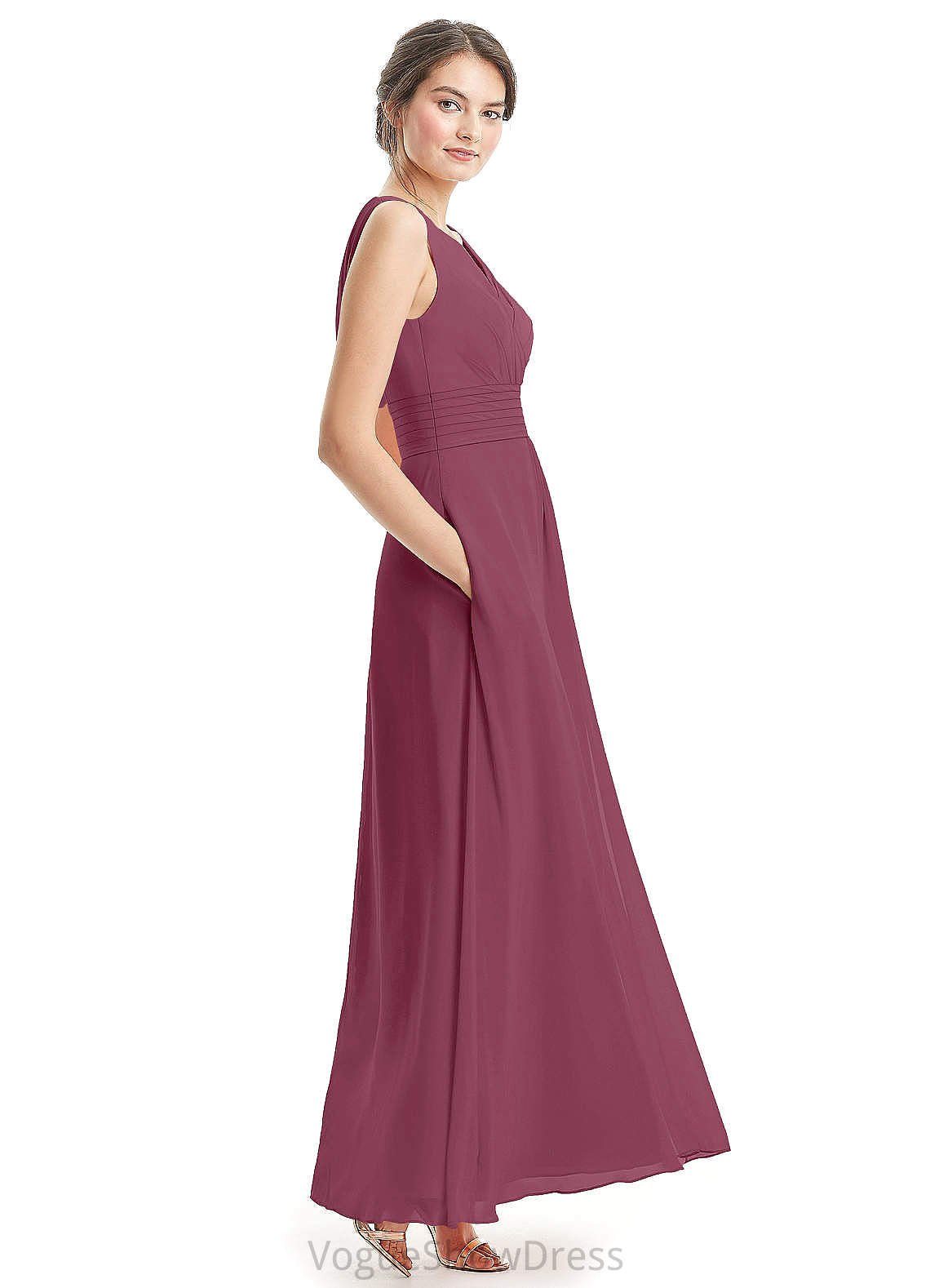 Nathalia Trumpet/Mermaid Sleeveless Scoop Floor Length Natural Waist Bridesmaid Dresses