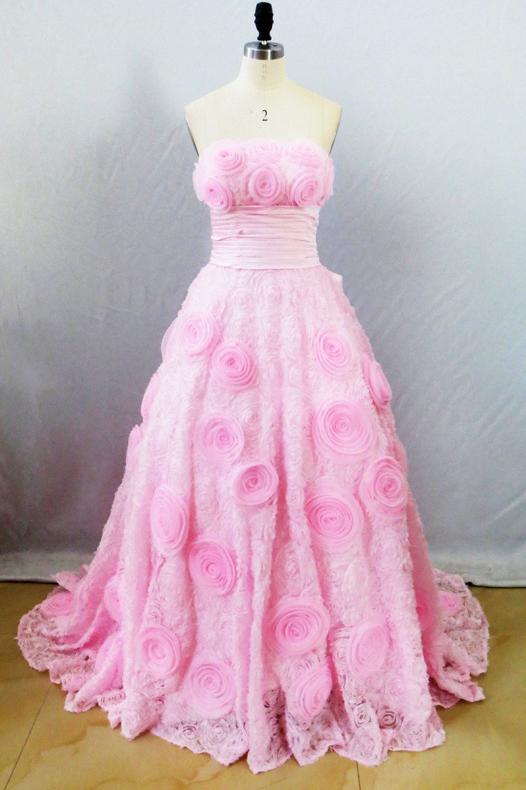 2024 Lovely Wedding Dresses A Line Sweetheart Ball Gown Pink