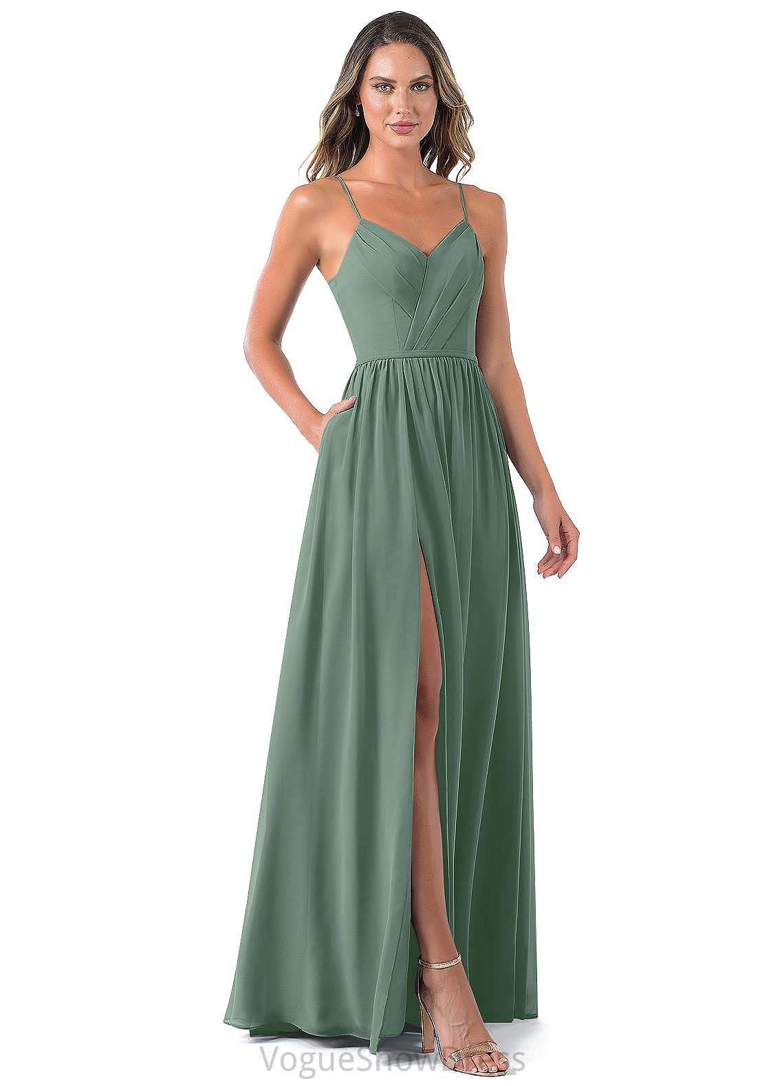 Kimberly Natural Waist Sleeveless Floor Length Spandex Trumpet/Mermaid Bridesmaid Dresses