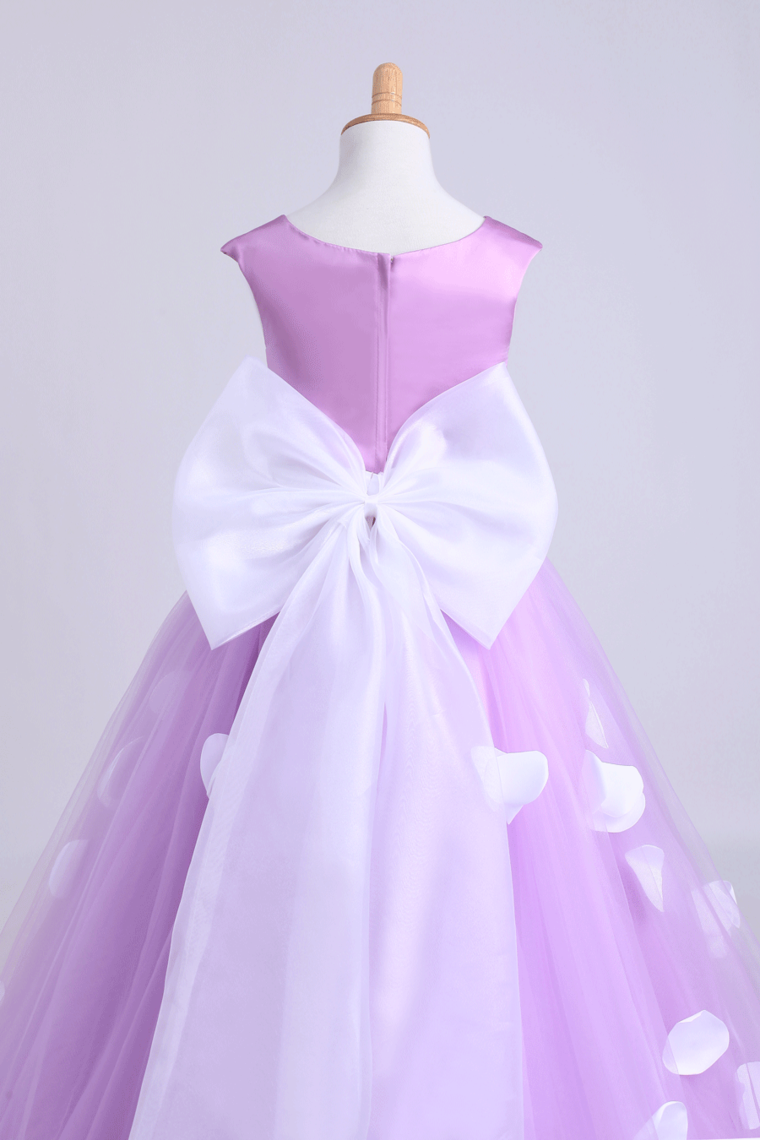 Cute A-Line Ankle-Length Flower Girl Dresses With Bow-Knot