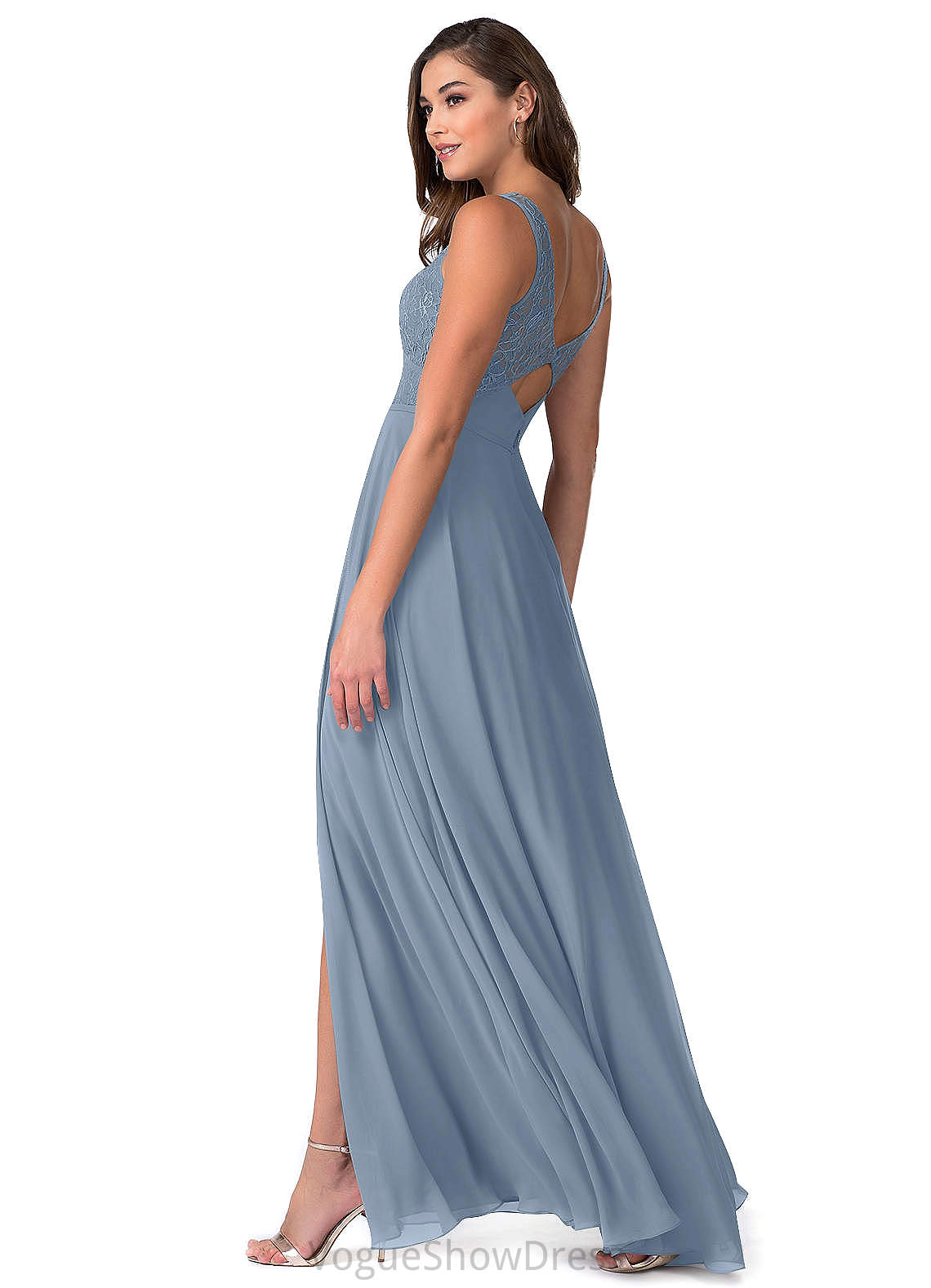 Tracy Sleeveless Floor Length Spaghetti Staps A-Line/Princess Natural Waist Bridesmaid Dresses