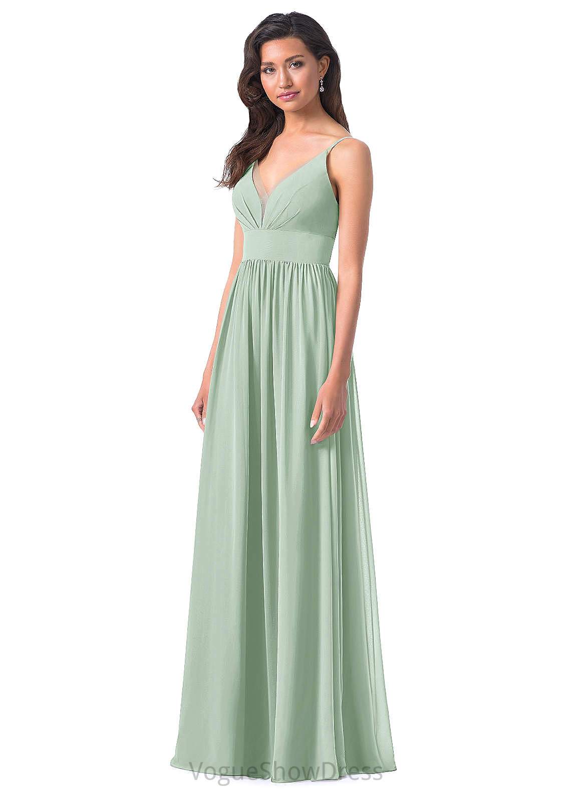 Ursula V-Neck Natural Waist A-Line/Princess Sleeveless Floor Length Bridesmaid Dresses