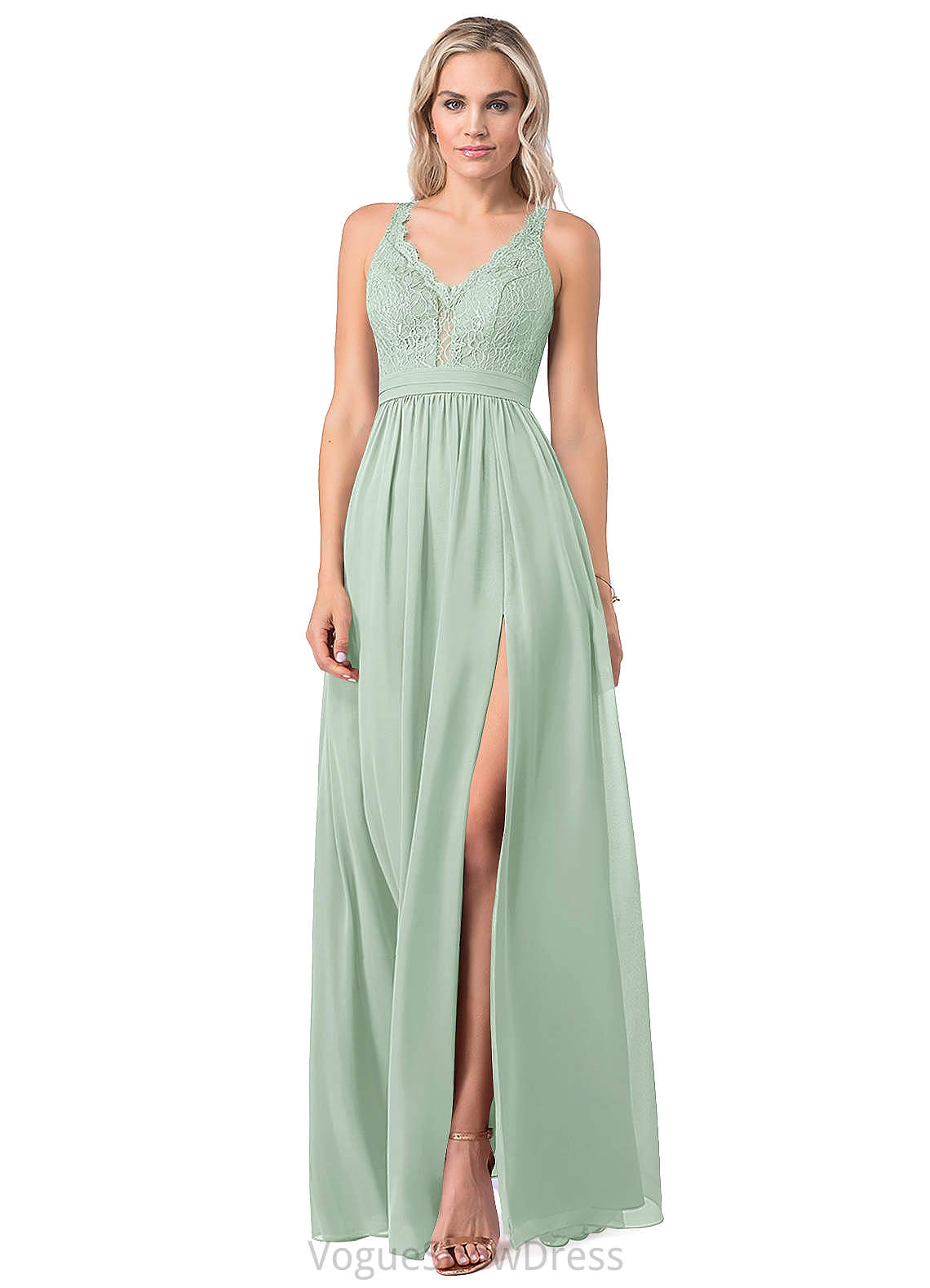 Stacy Straps Floor Length A-Line/Princess Natural Waist Sleeveless Bridesmaid Dresses