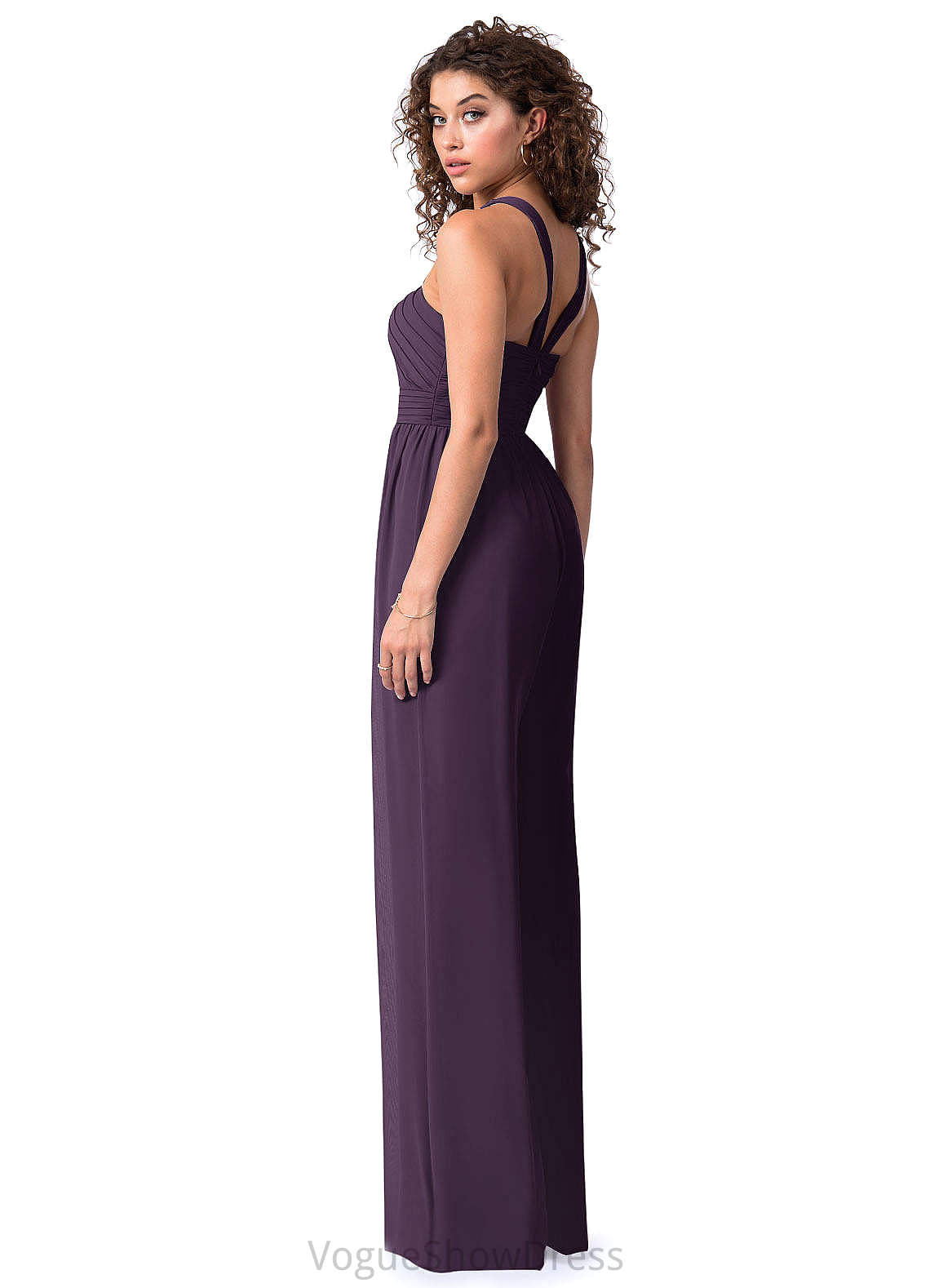 Alexandria High Low Spaghetti Staps Trumpet/Mermaid Natural Waist Sleeveless Bridesmaid Dresses