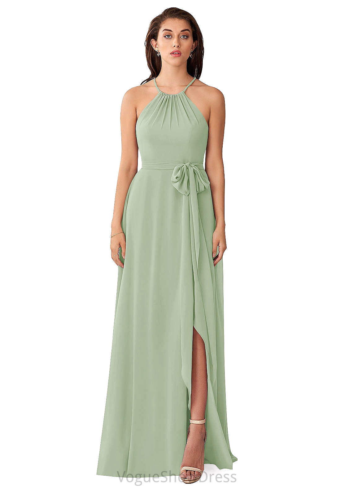 Stephany A-Line/Princess Floor Length Spaghetti Staps Sleeveless Natural Waist Bridesmaid Dresses